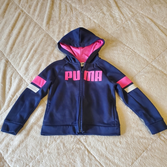 Puma Toddler size 4 zip up hoodie pink blue - Picture 1 of 5